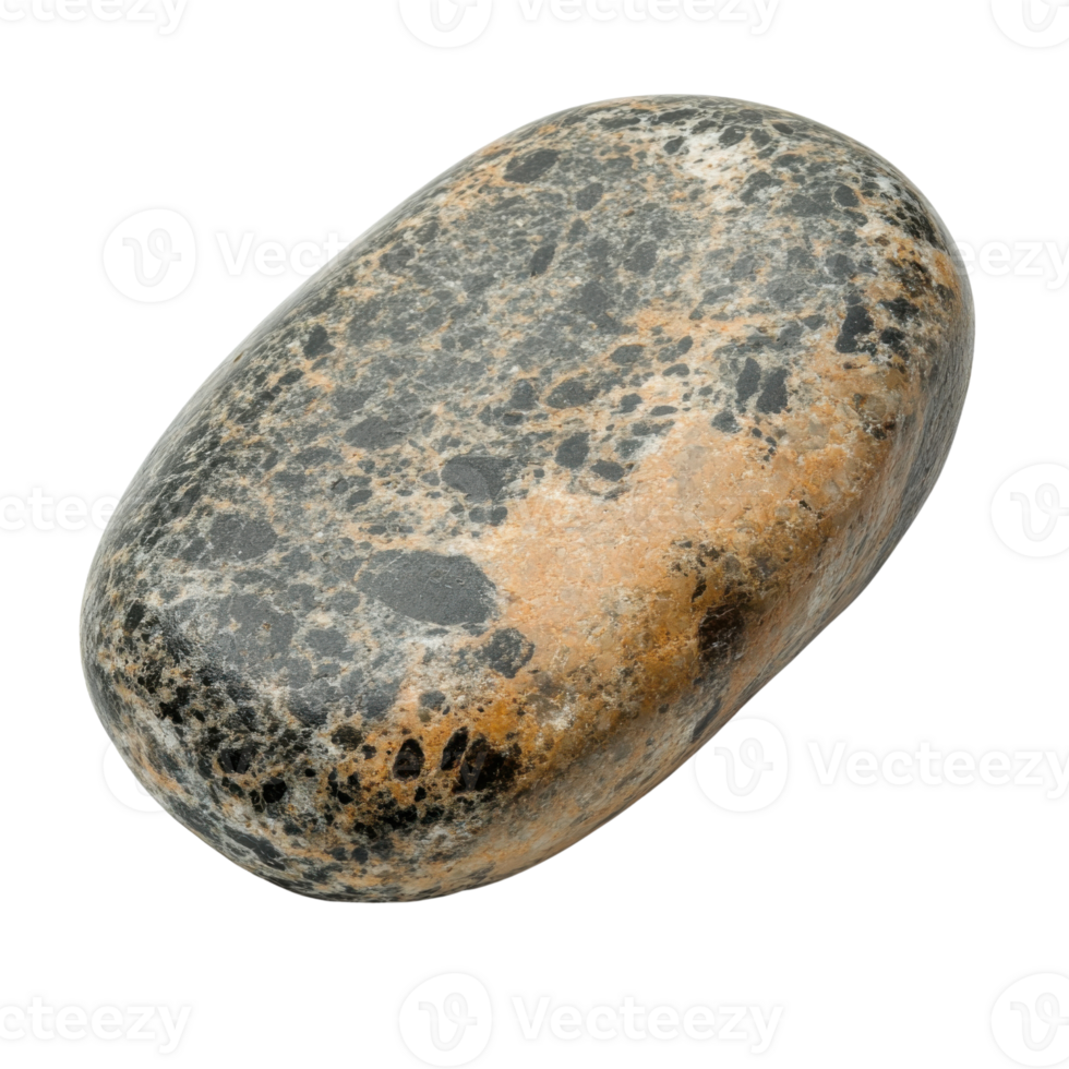 Smooth natural pebble with varied color patterns png