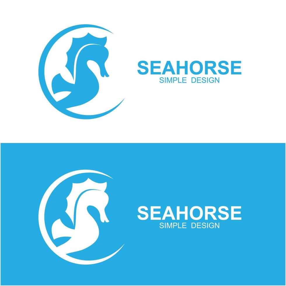 set of seahorse logo illustration design vector