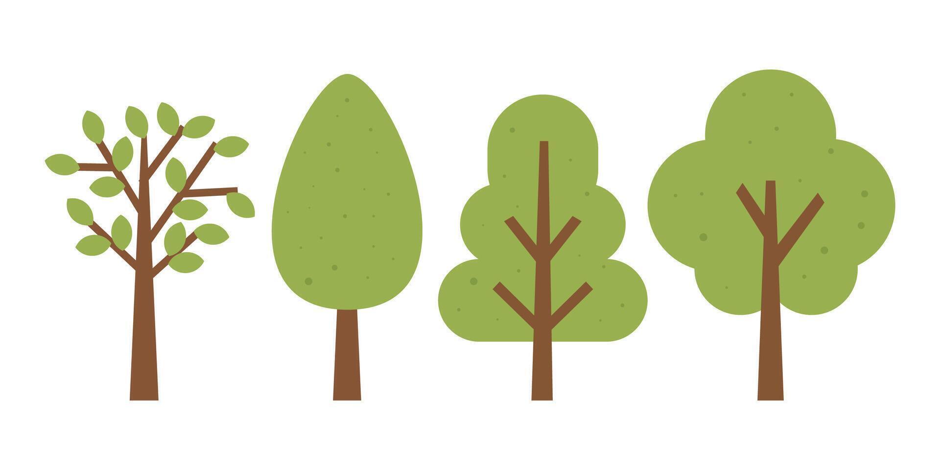 tree illustration collection with a variation of tree vector