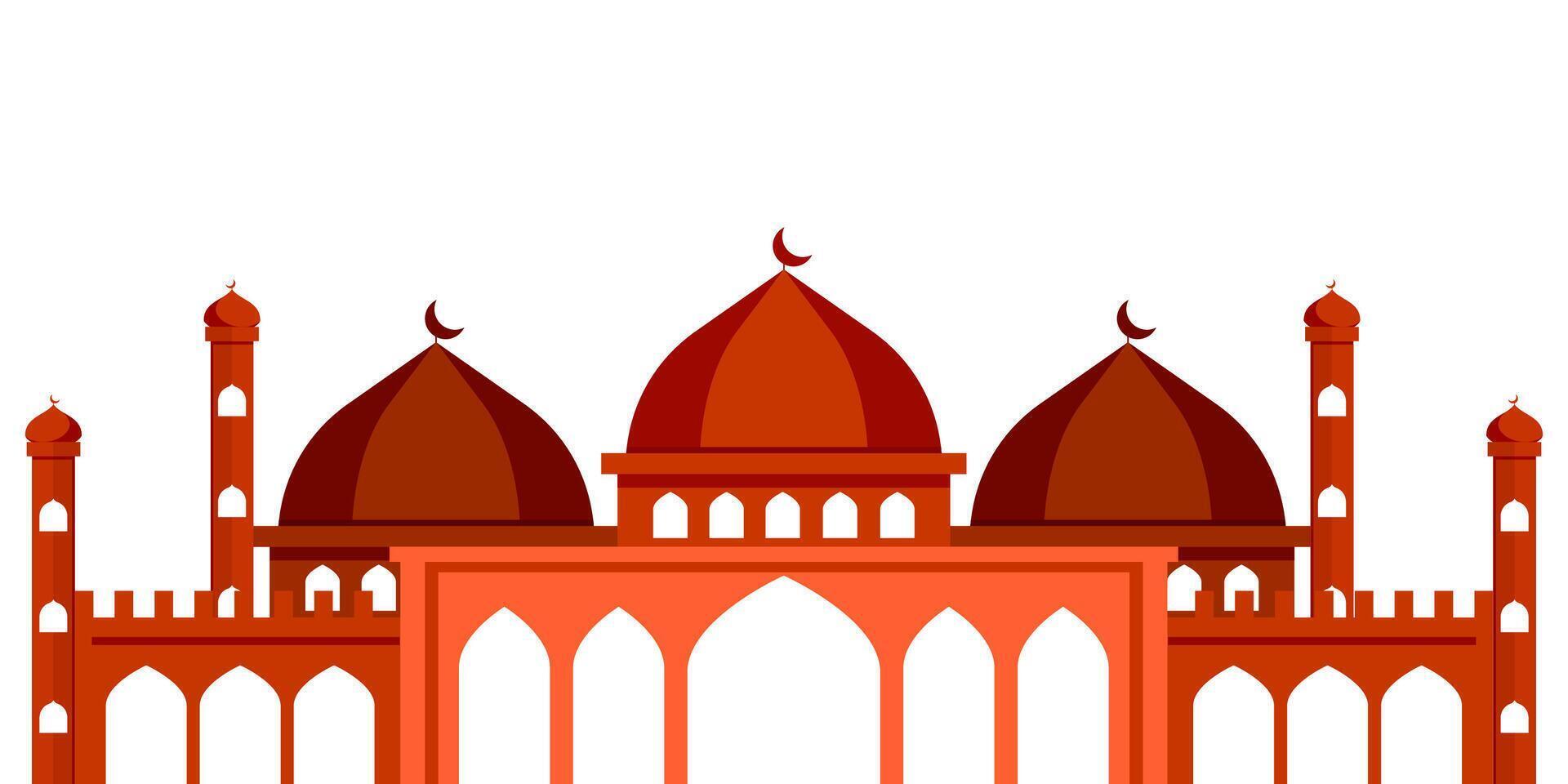 flat design mosque illustration, mosque background design vector