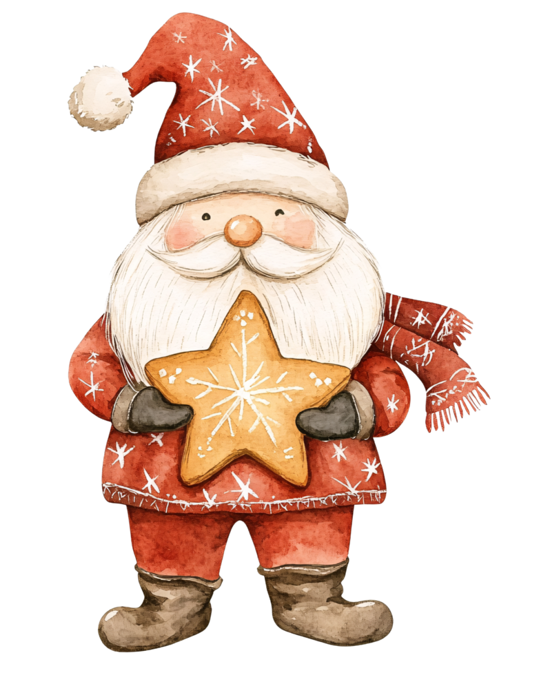 Santa claus holding a cookie png