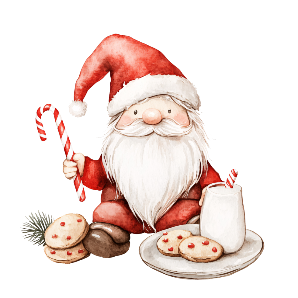 Santa claus watercolor clipart png