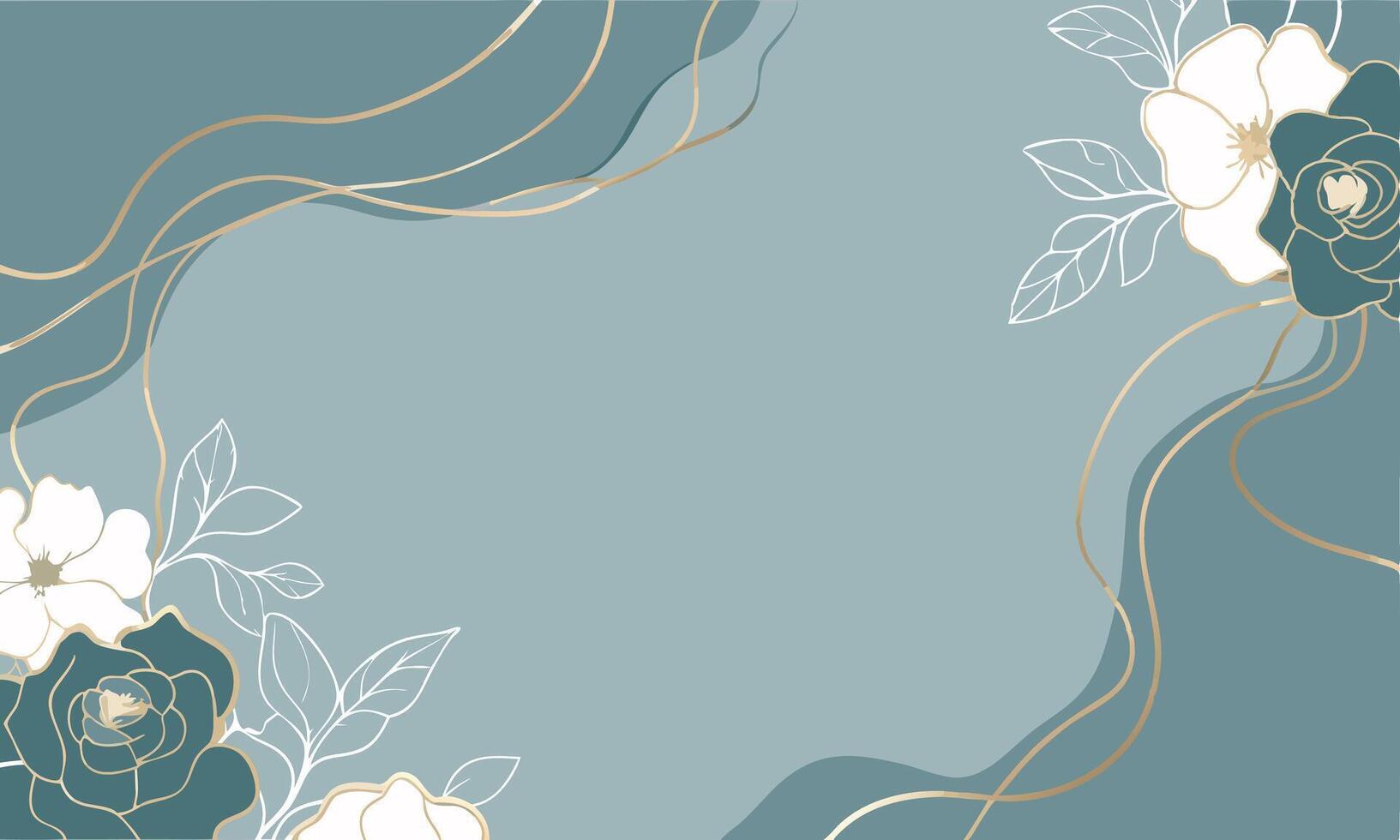 Elegant Hand Drawn Floral Background With Gold Accents vector
