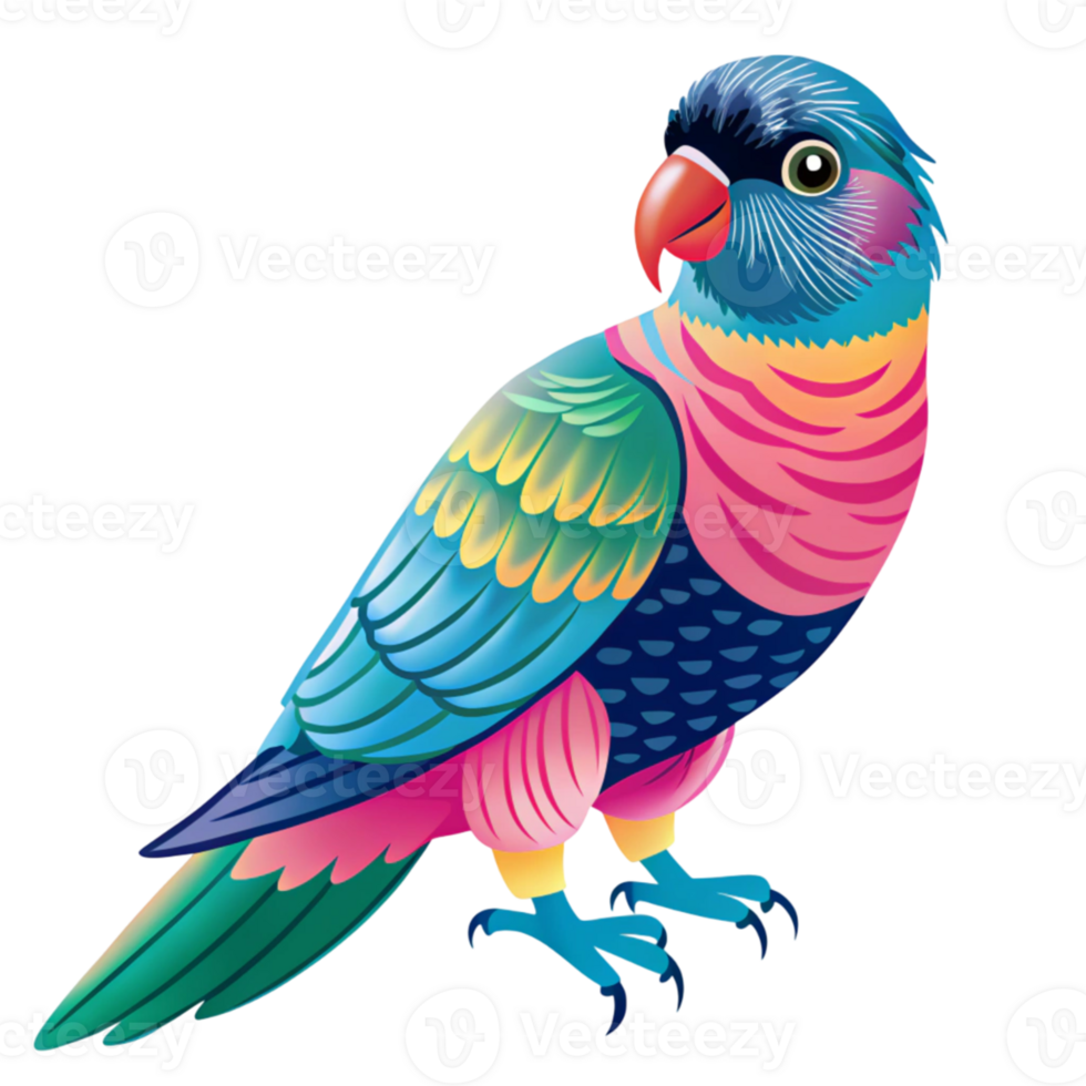 A colorful parrot is standing on a black background png