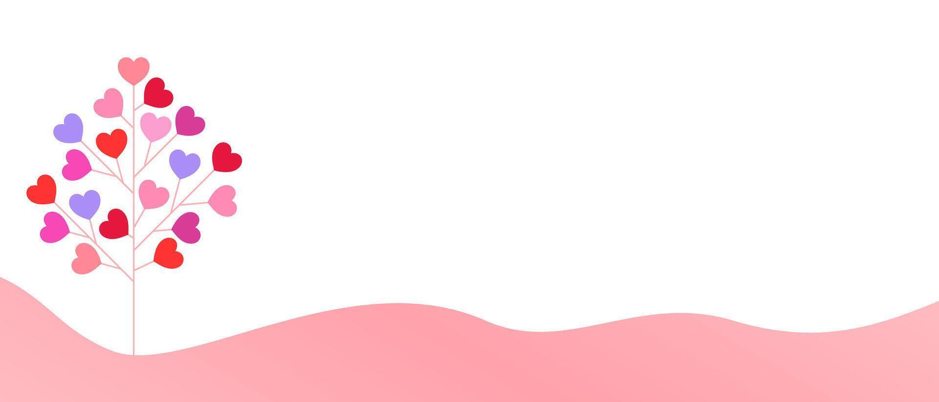 happy valentine's day with colorful heart tree vector