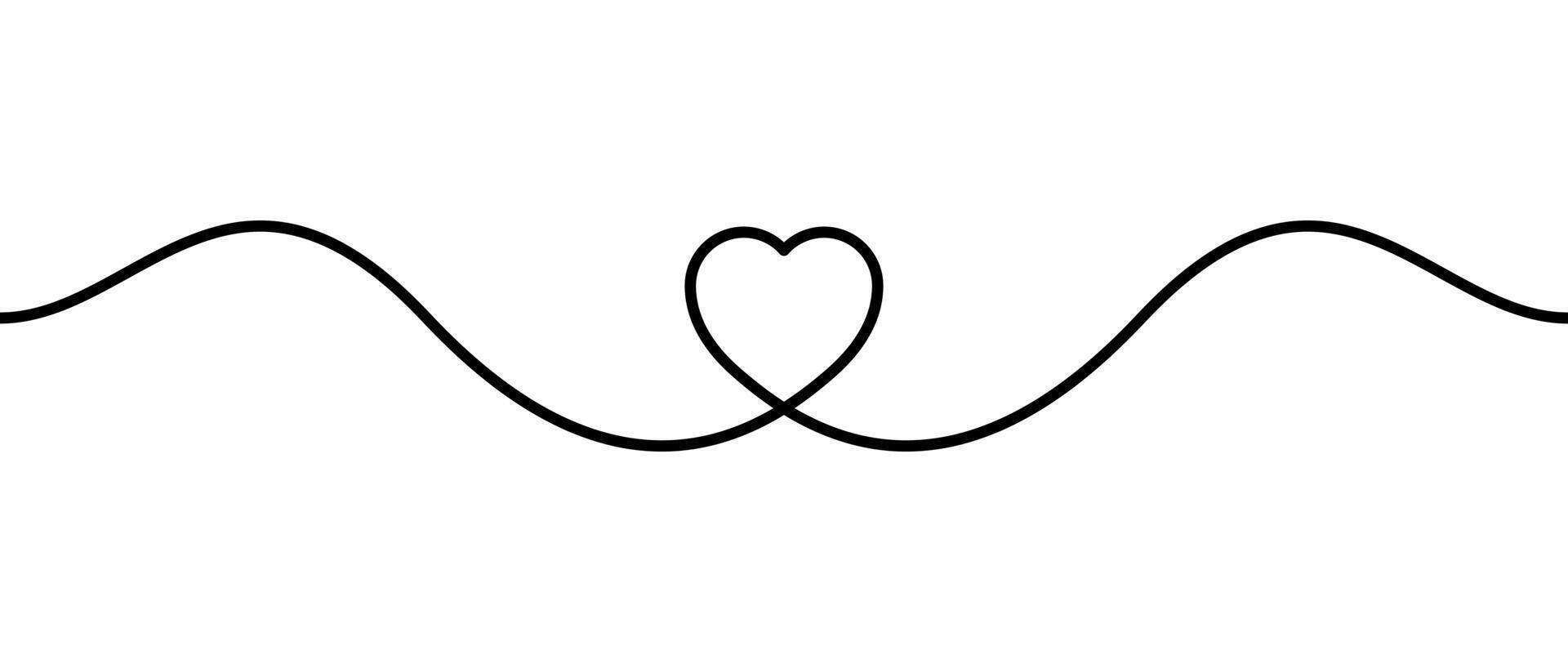 line heart flat isolated on white background vector