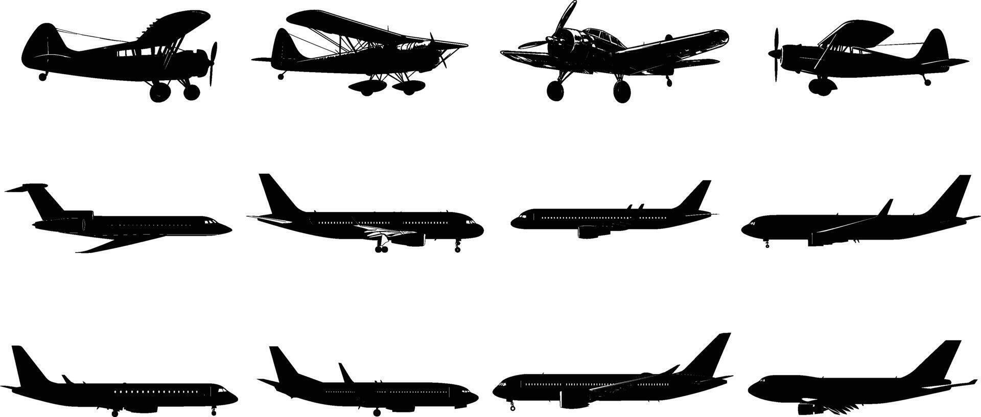 Black Silhouettes of Vintage and Modern design vector