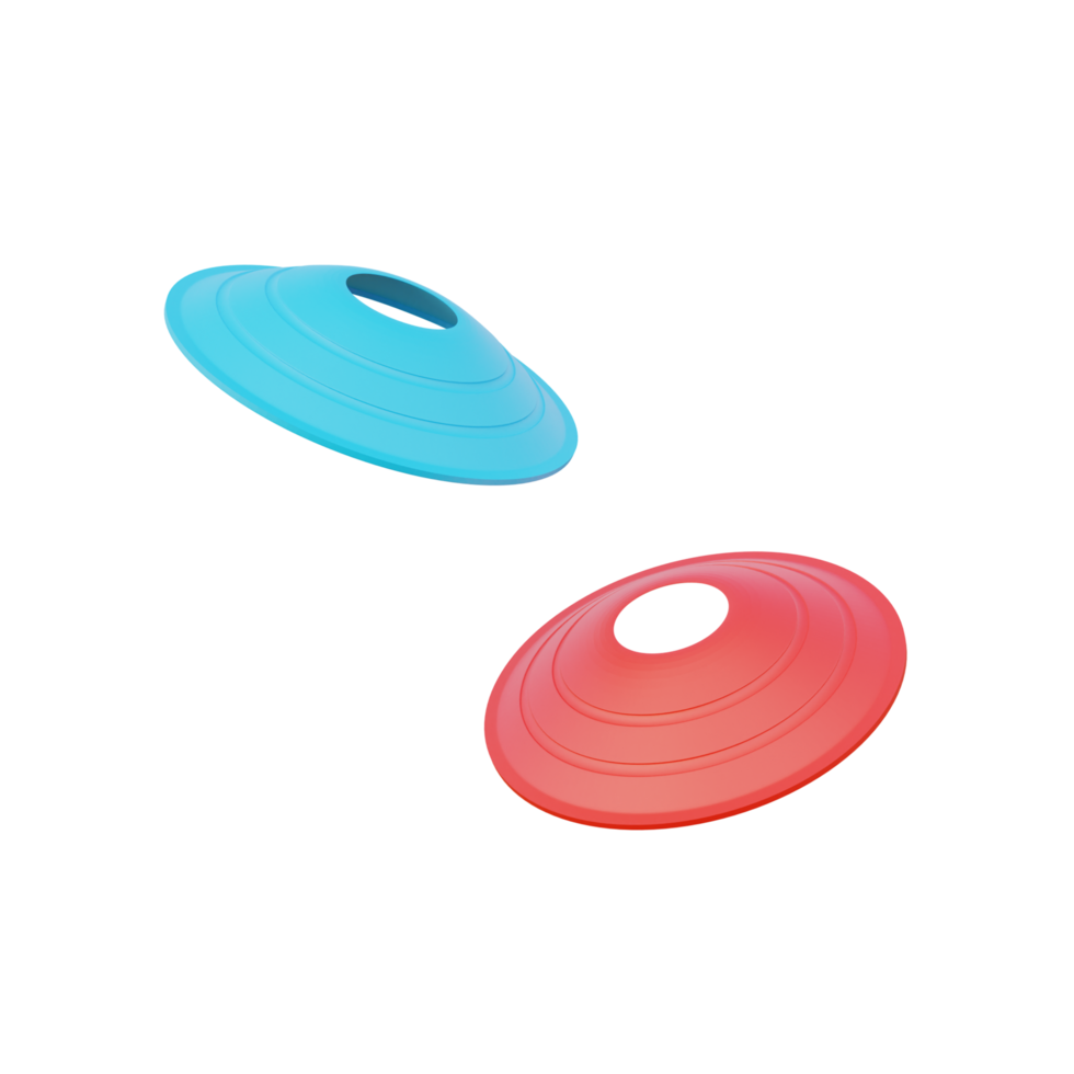 Floating two soccer cone 3d illustration png