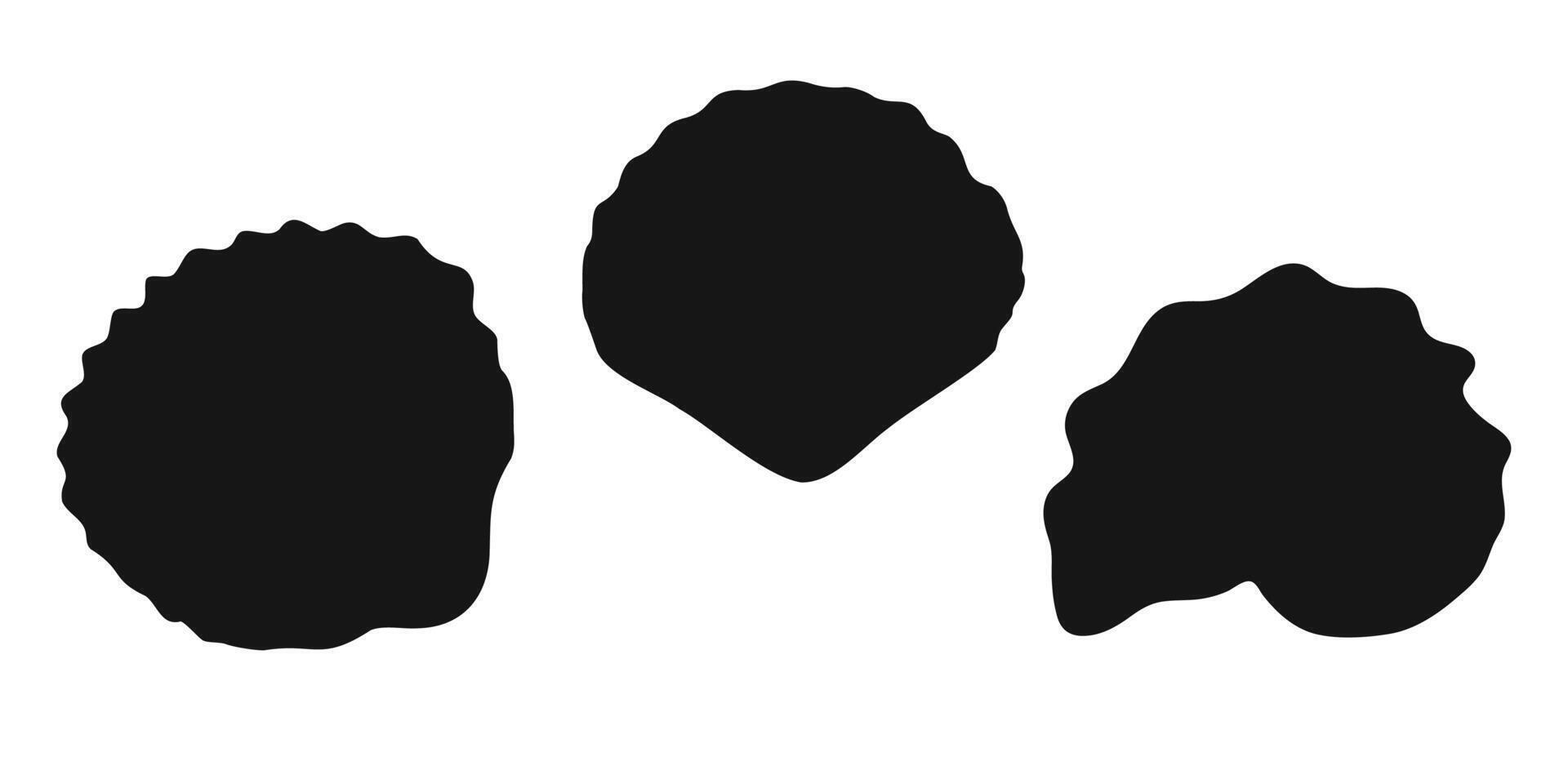 Set black shell or conch sign icon on white background. Clipart illustration vector