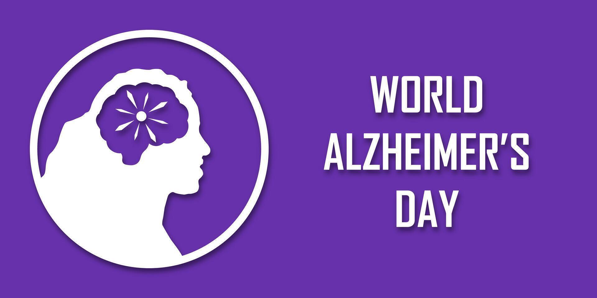 Alzheimer s world day. Elderly people silhouette in paper cut style with shadow. Space for your text banner. Concept Alzheimer disease September 21 vector