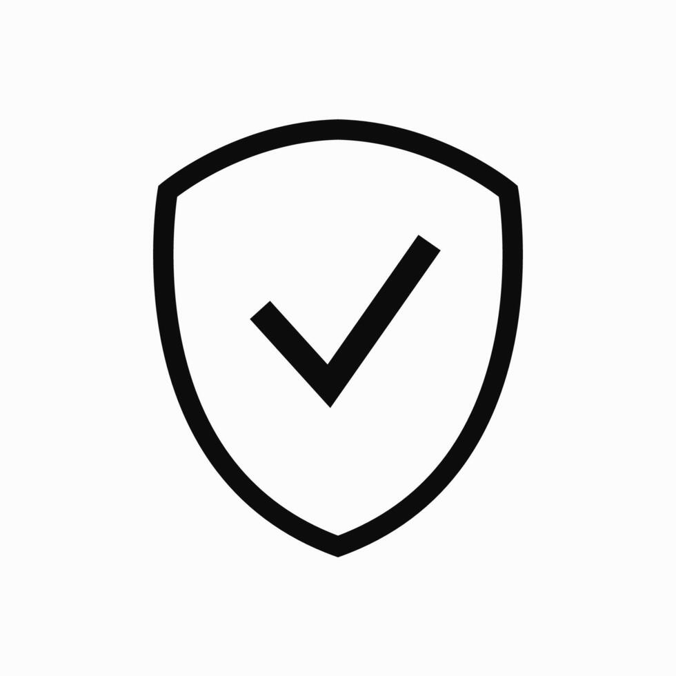 Shield check mark flat icon. Clipart illustration vector