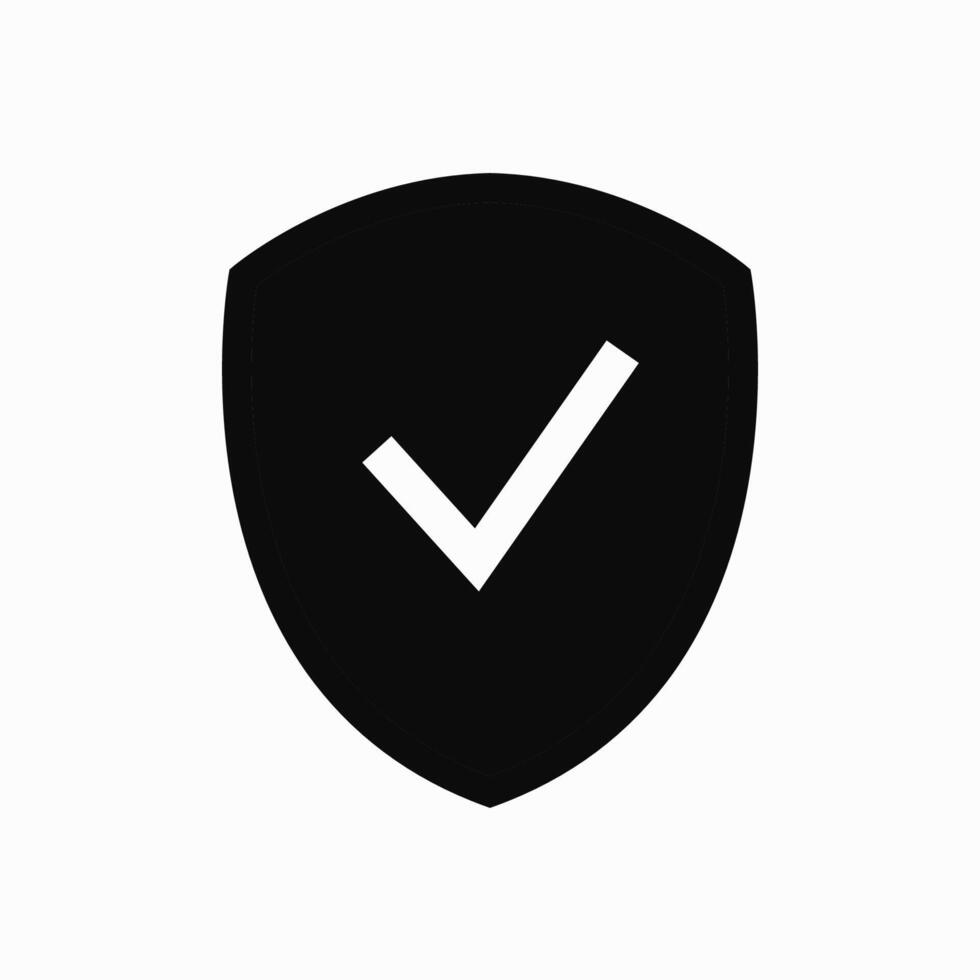 Shield check mark flat icon. Design clipart illustration vector