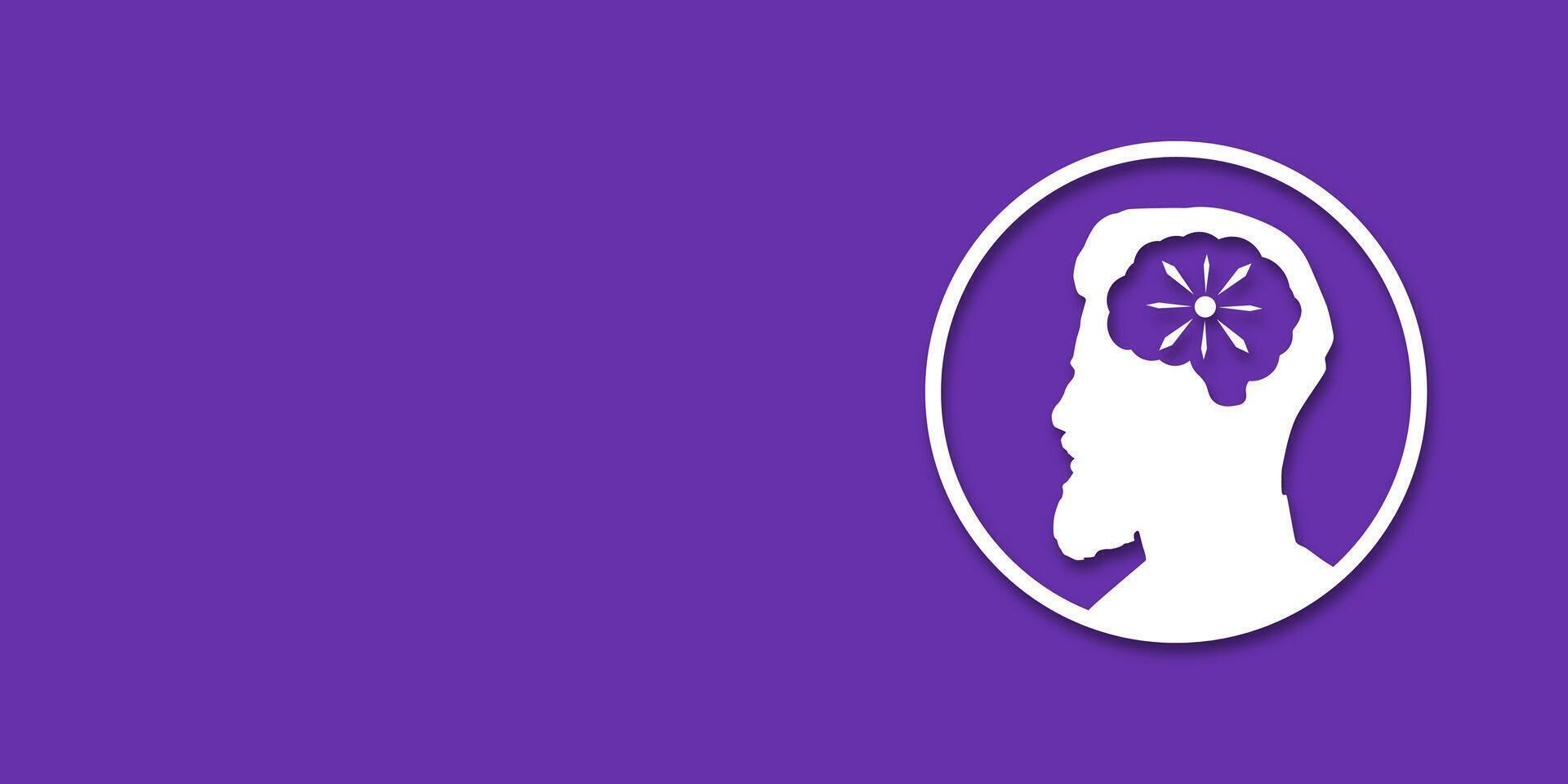 Guy or man headache concept. People silhouette. Medical illustration in paper cut style with shadow. mental health. Place for text. Copy space. Health care vector