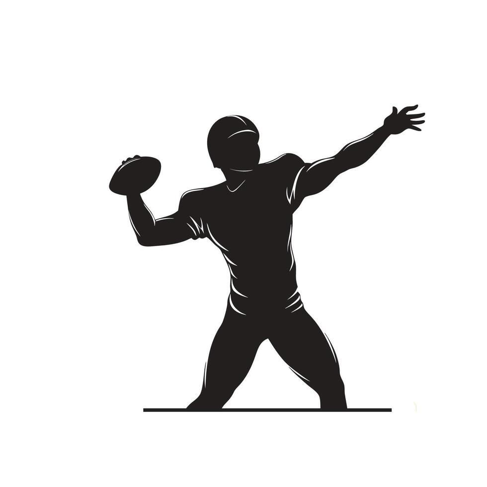 American football player illustration silhouette vector