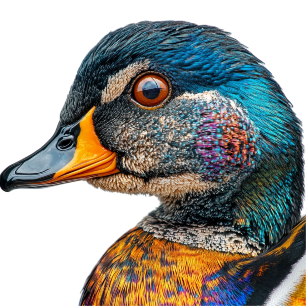 a close up of a duck's head png