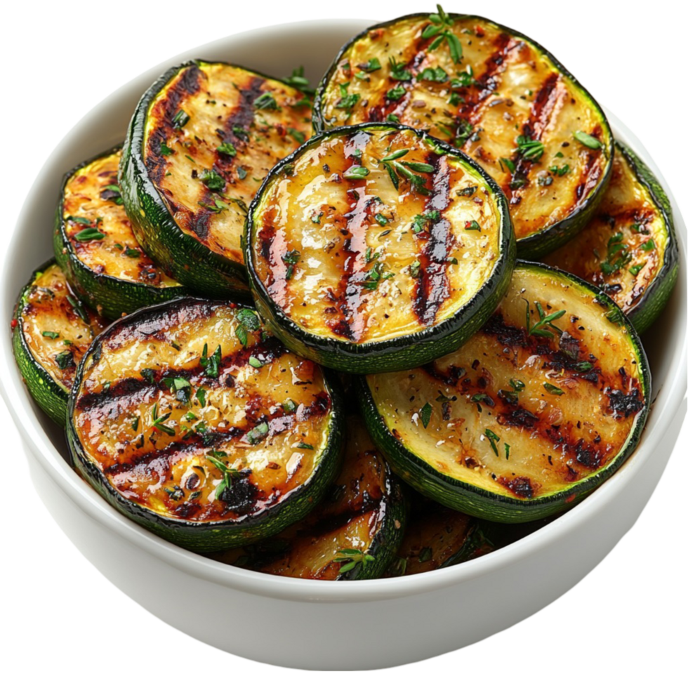 grilled zucchini in a bowl png