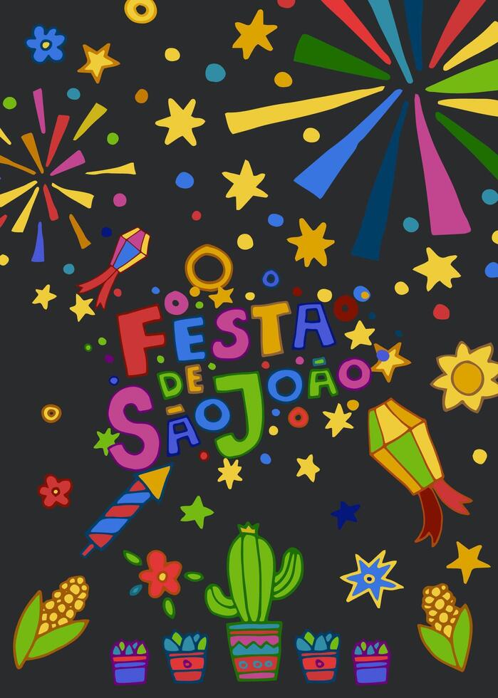 Festive Night Sao Joao Art vector