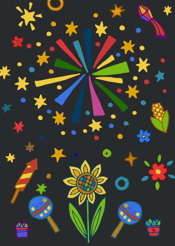Vibrant Festa Junina Cultural Festivity vector