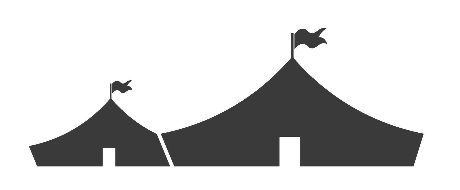 Single Circus Tent Silhouette vector