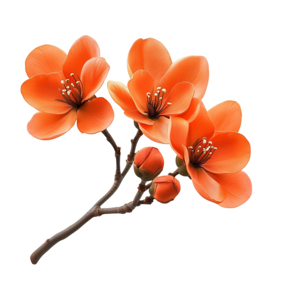Orange Springtime Blooms png