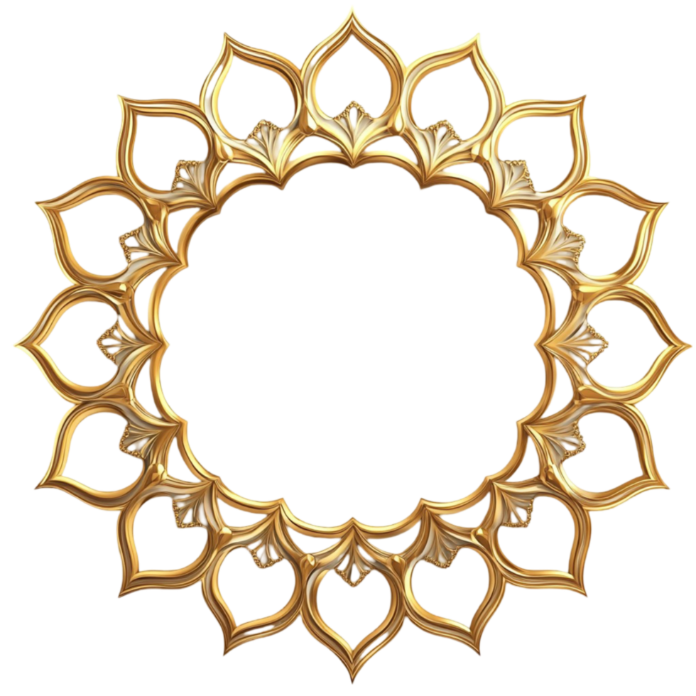 golden circular frame with a circular design png