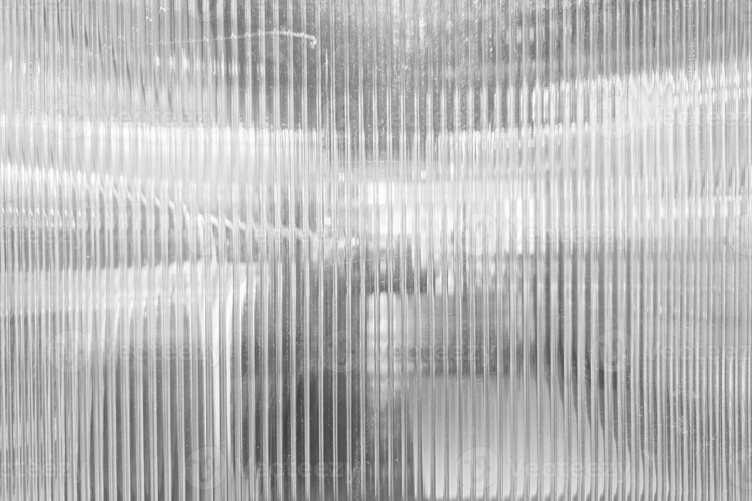 White Vertical Glass Striped Wall Background with Reflection of Restaurant. photo