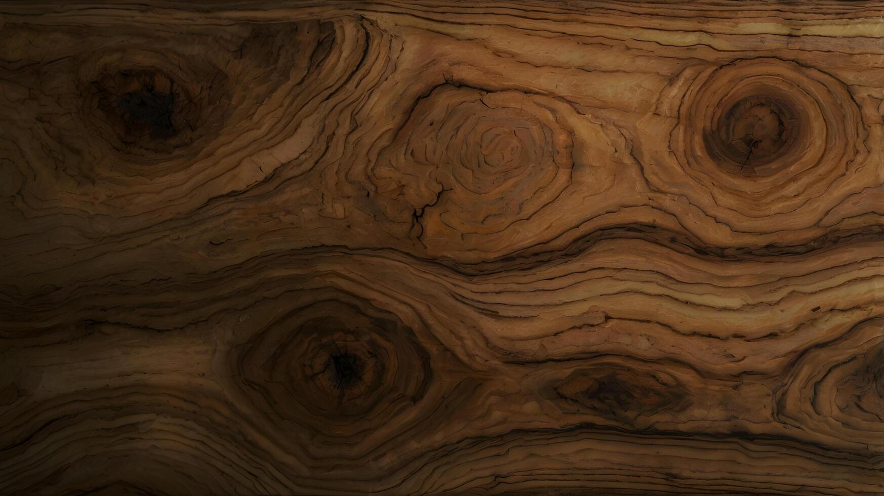 Closeup of polished wood with soft warm light. photo
