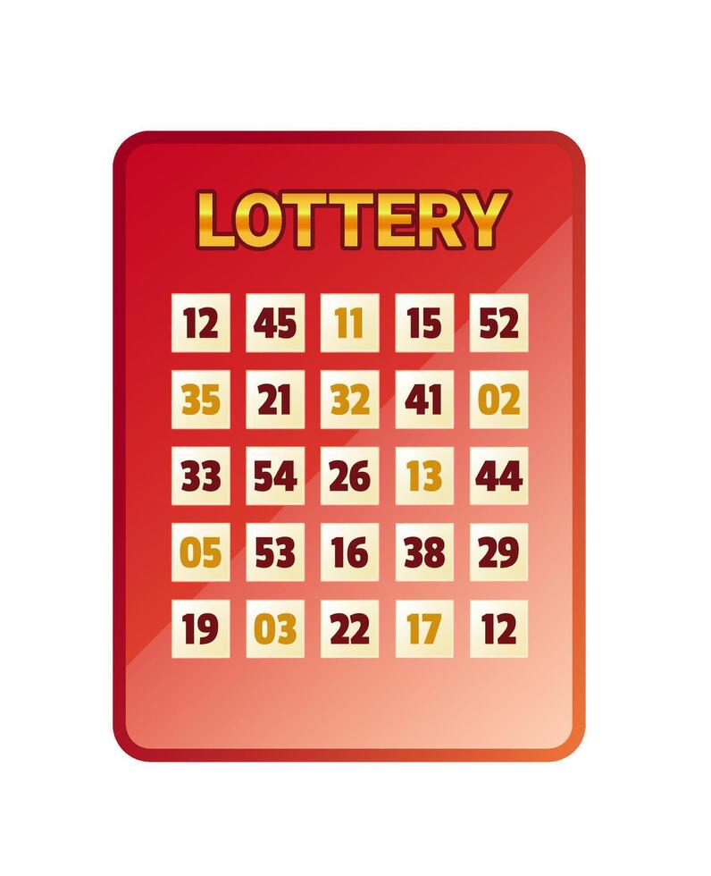 a Lottery Number Selection Card vector