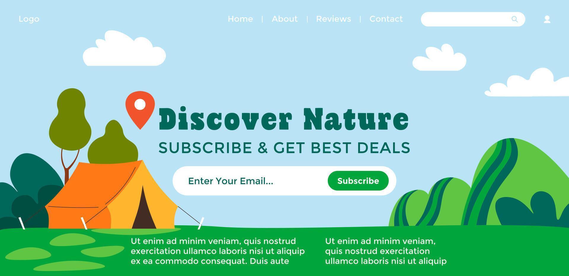 Nature Camping Experience Web Banner vector