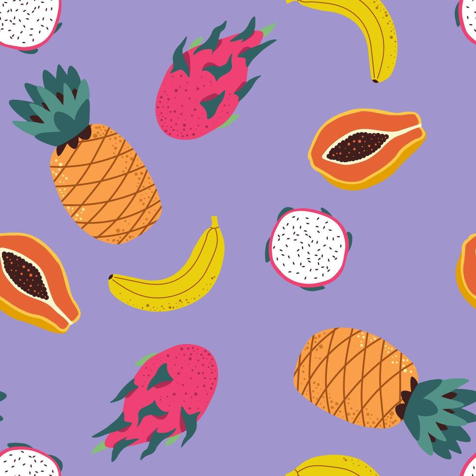 Tropical Fruit Mix Pattern vector