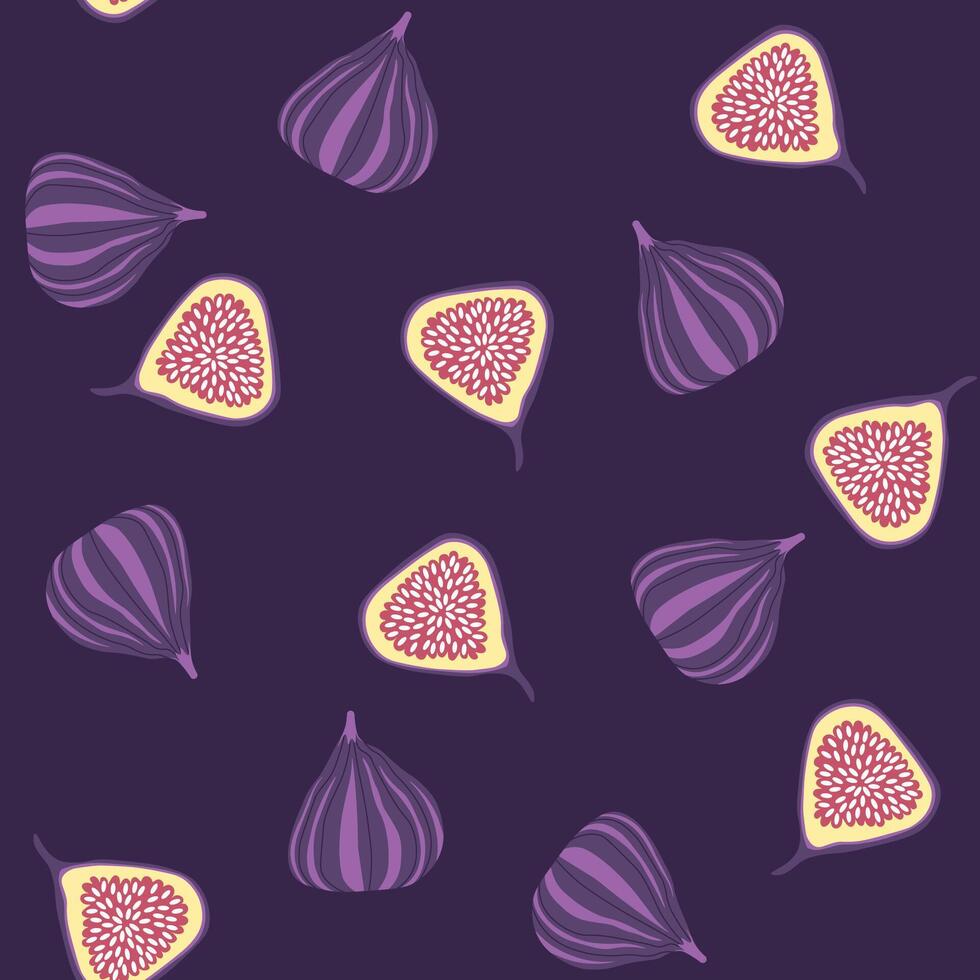 Seamless Purple Fig Pattern vector