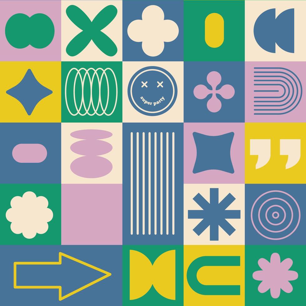 Abstract Geometric Shapes Pattern vector