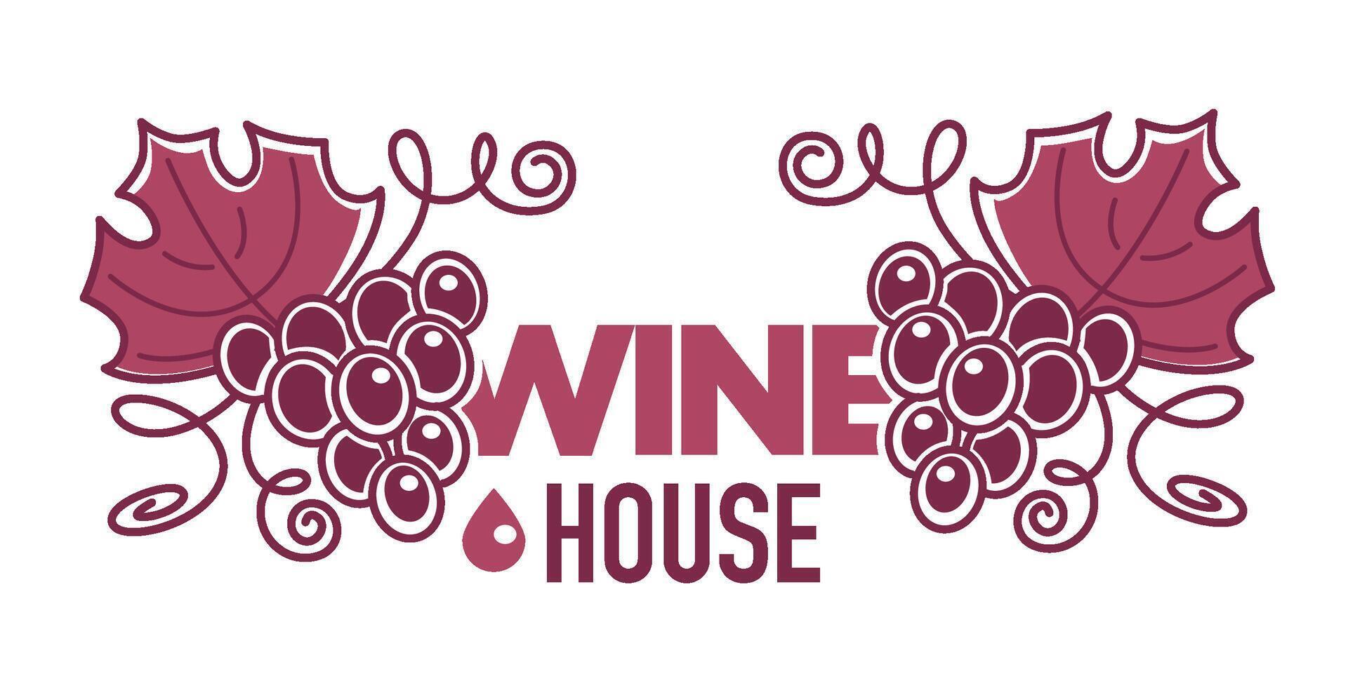 Wine house drinking alcoholic beverage from grapes vector