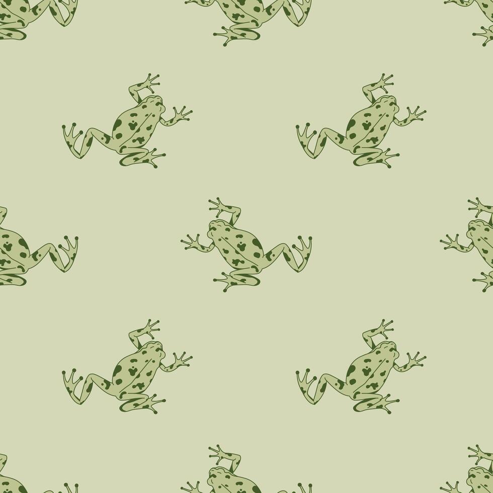 Frogs Playful Seamless Pattern vector
