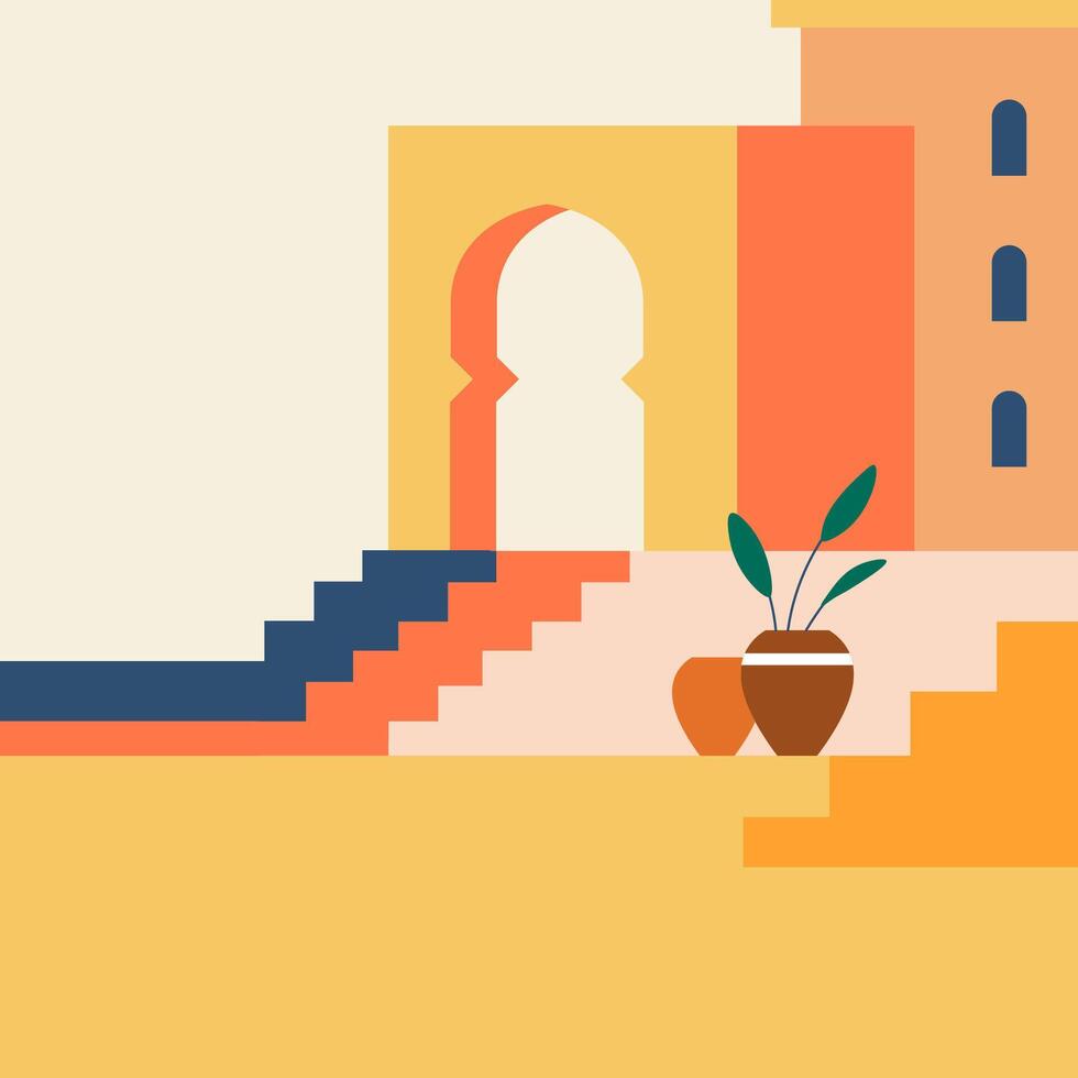 Coastal Village Street View vector
