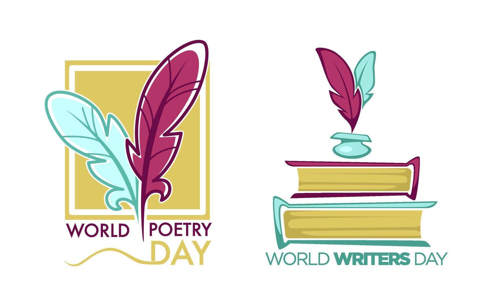 International or world poetry and writers day vector