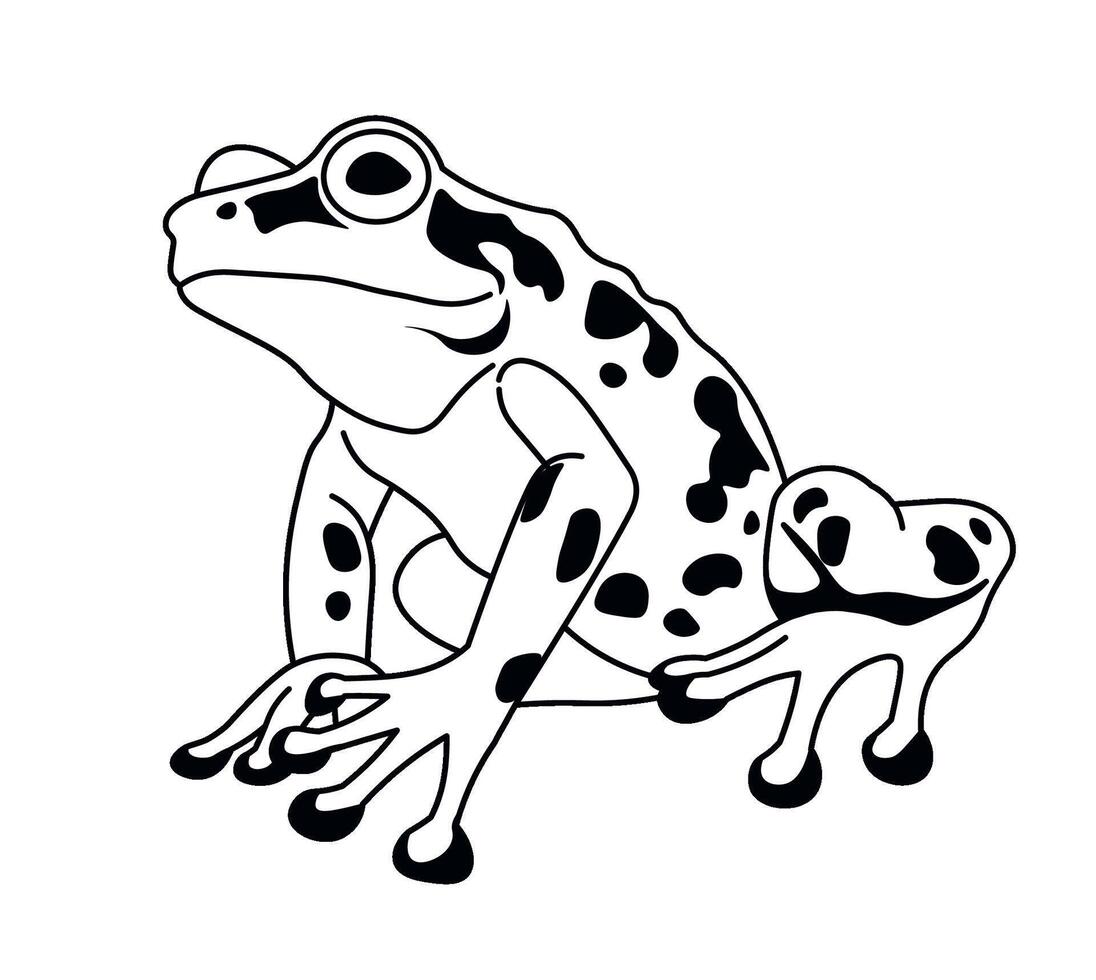 Spotted Frog Poised to Leap vector