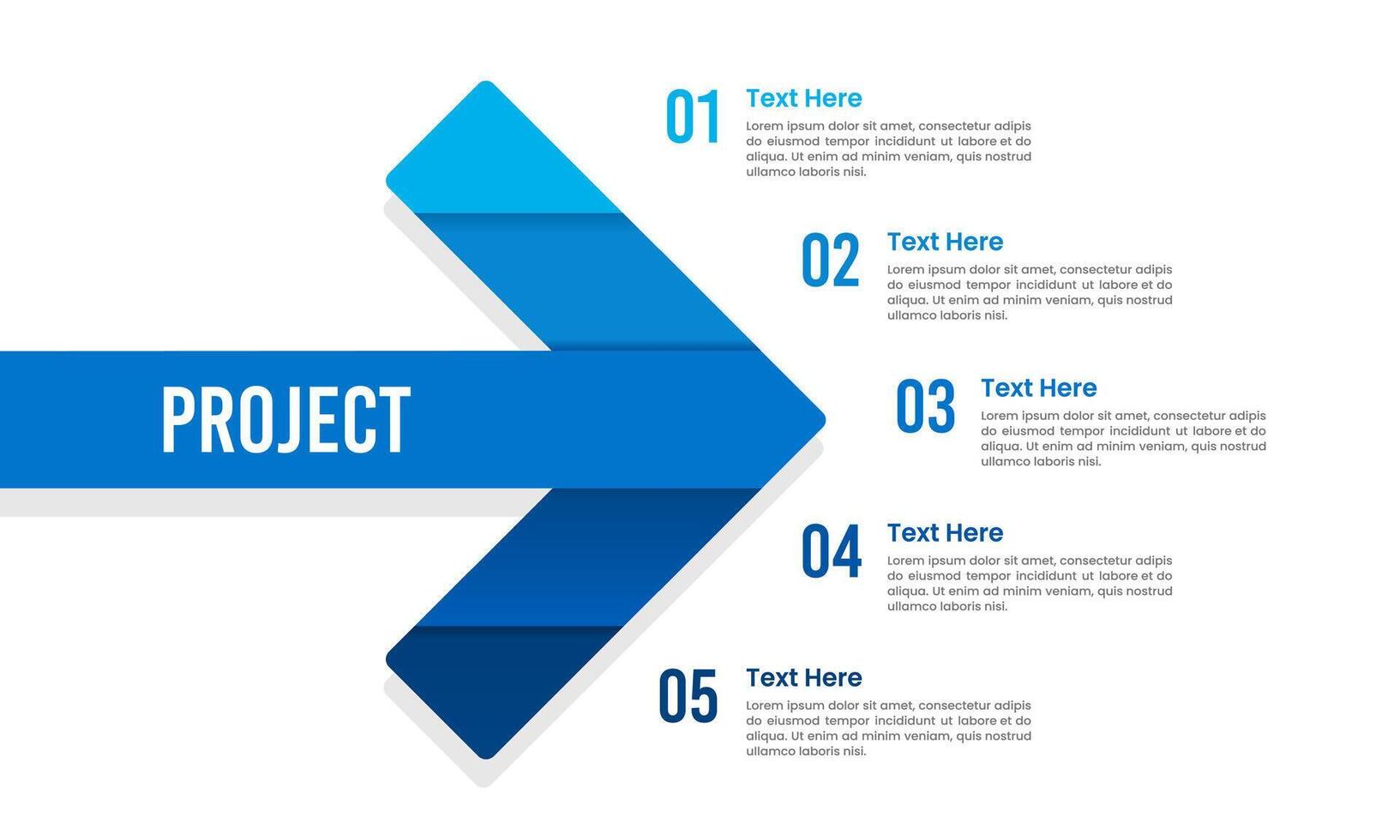 Infographic arrows with 5 options to business success. Presentation, information, data, report, strategy and plan. vector