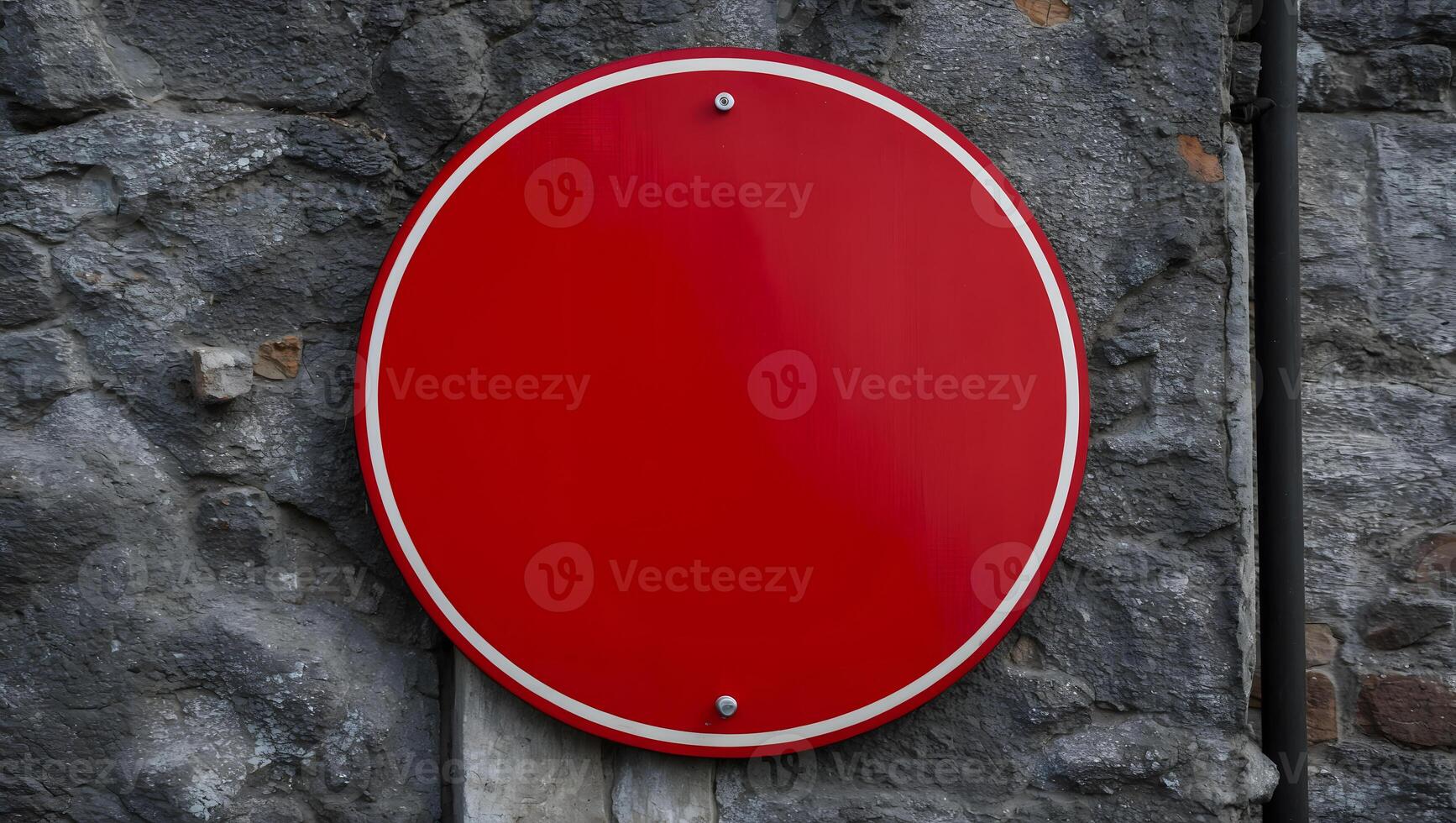 Blank Red Circle Road Sign for Custom Templates photo