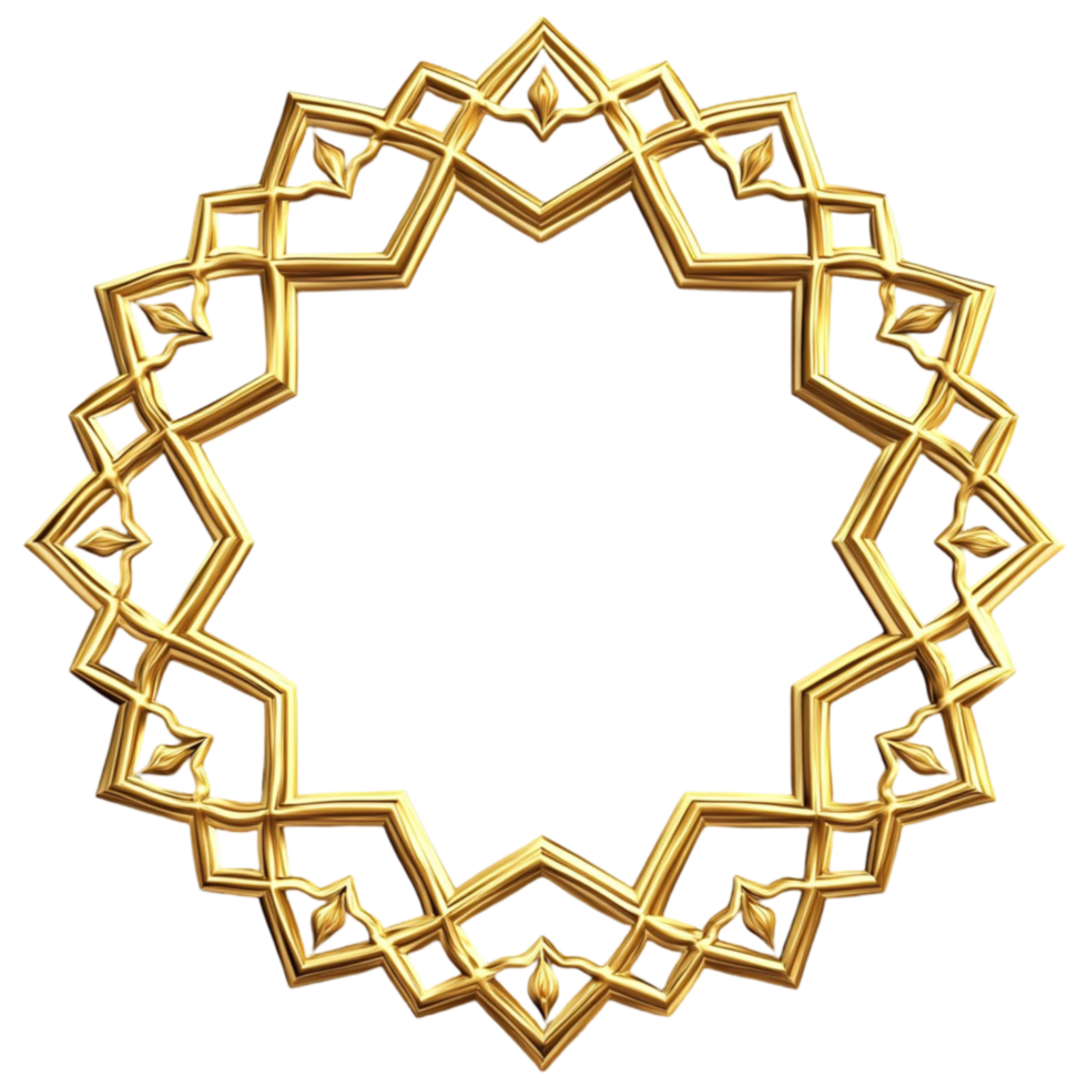 Golden Geometric Frame png