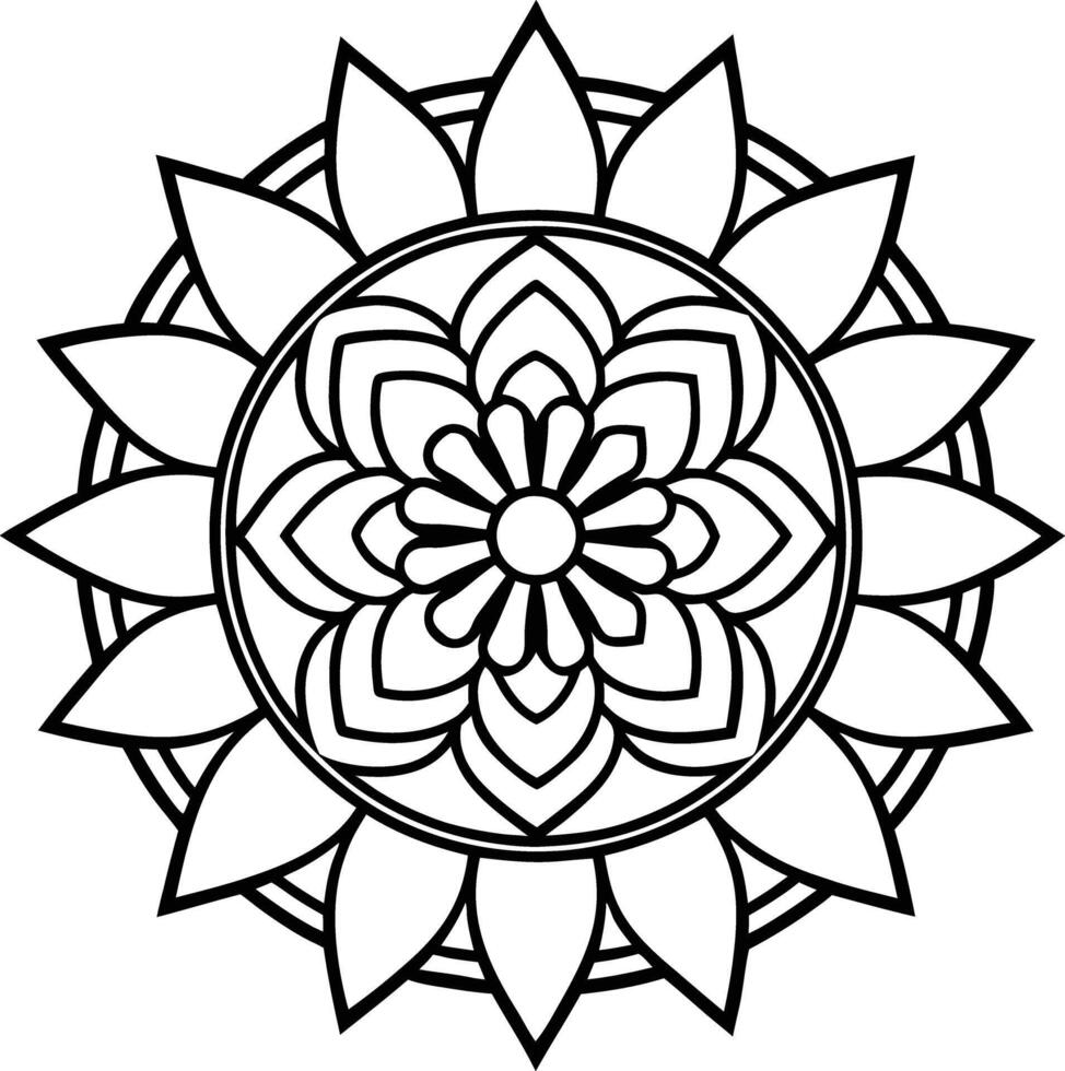 Geometric Mandala Line Art Perfect for Design Projects vector