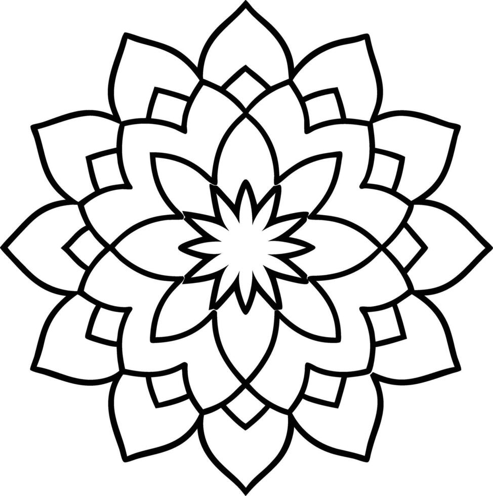 Modern Mandala Line Art with Geometric Flair vector