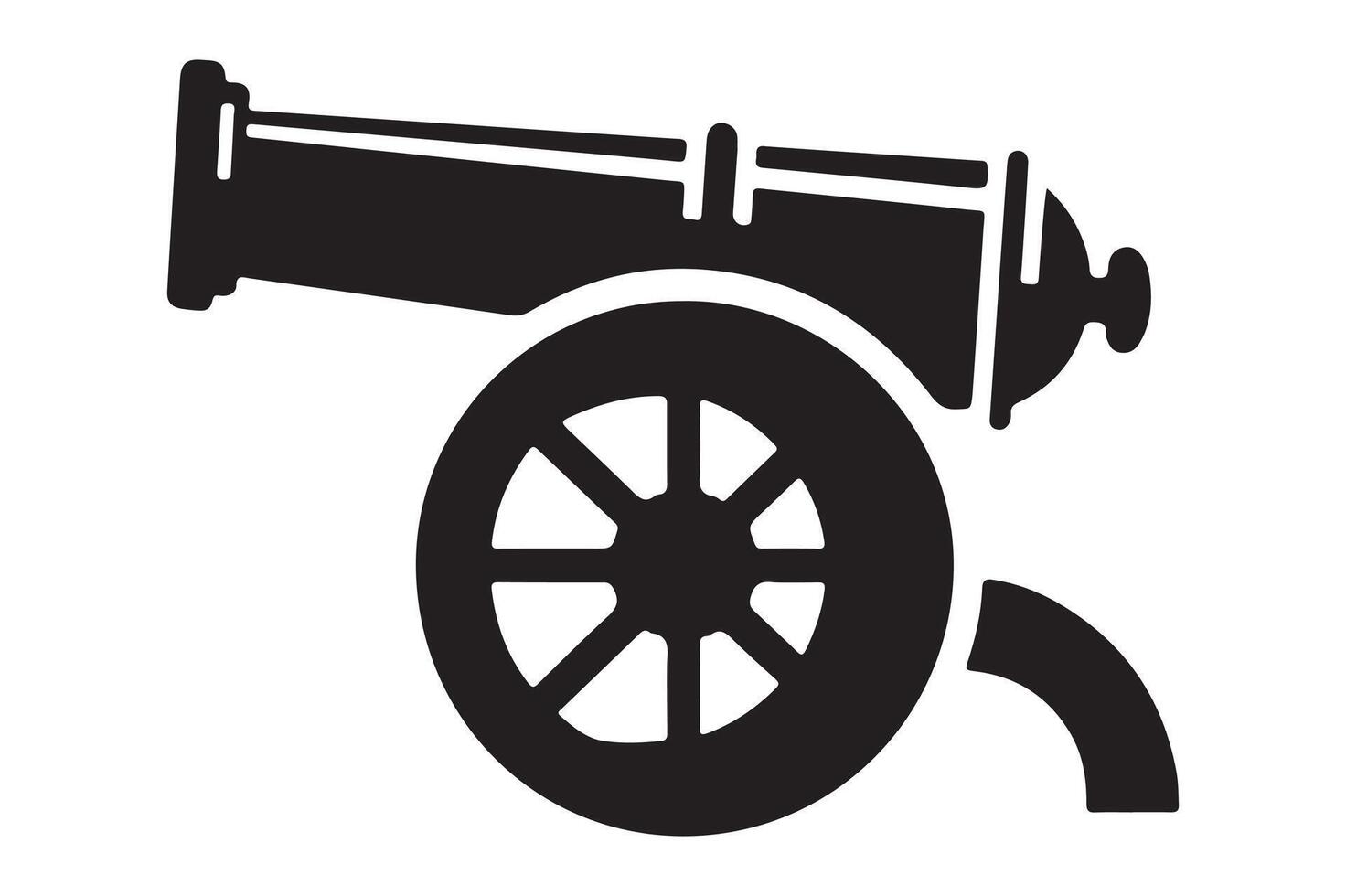 Minimalist Cannon Silhouette Timeless Weapon Illustration in Format vector