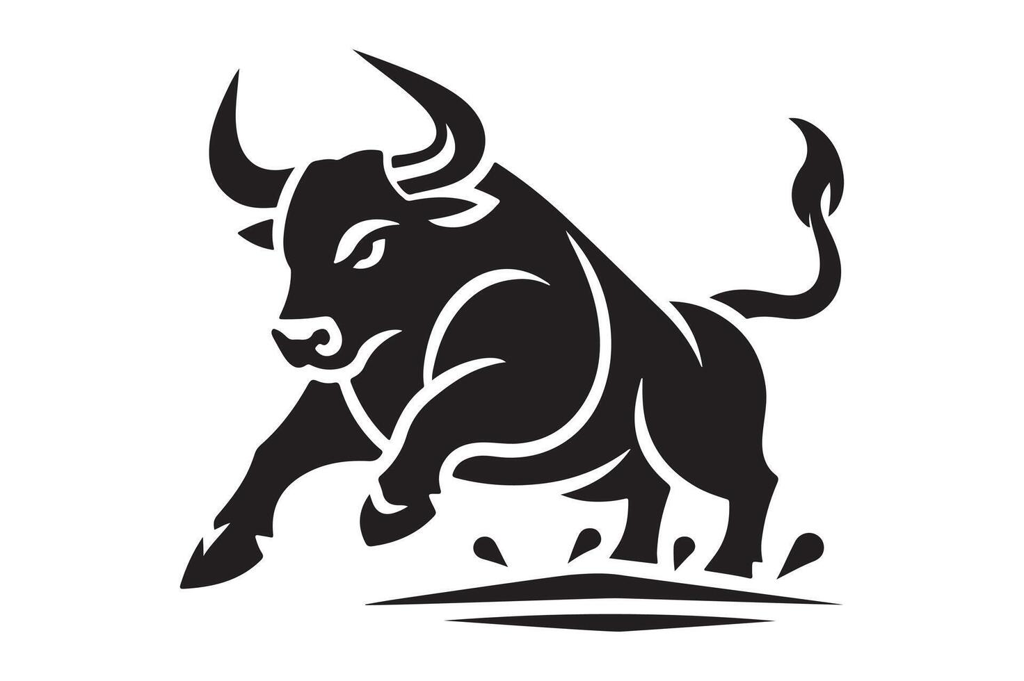 Powerful Bull Silhouette Illustration Symbol of Resilience and Determination vector