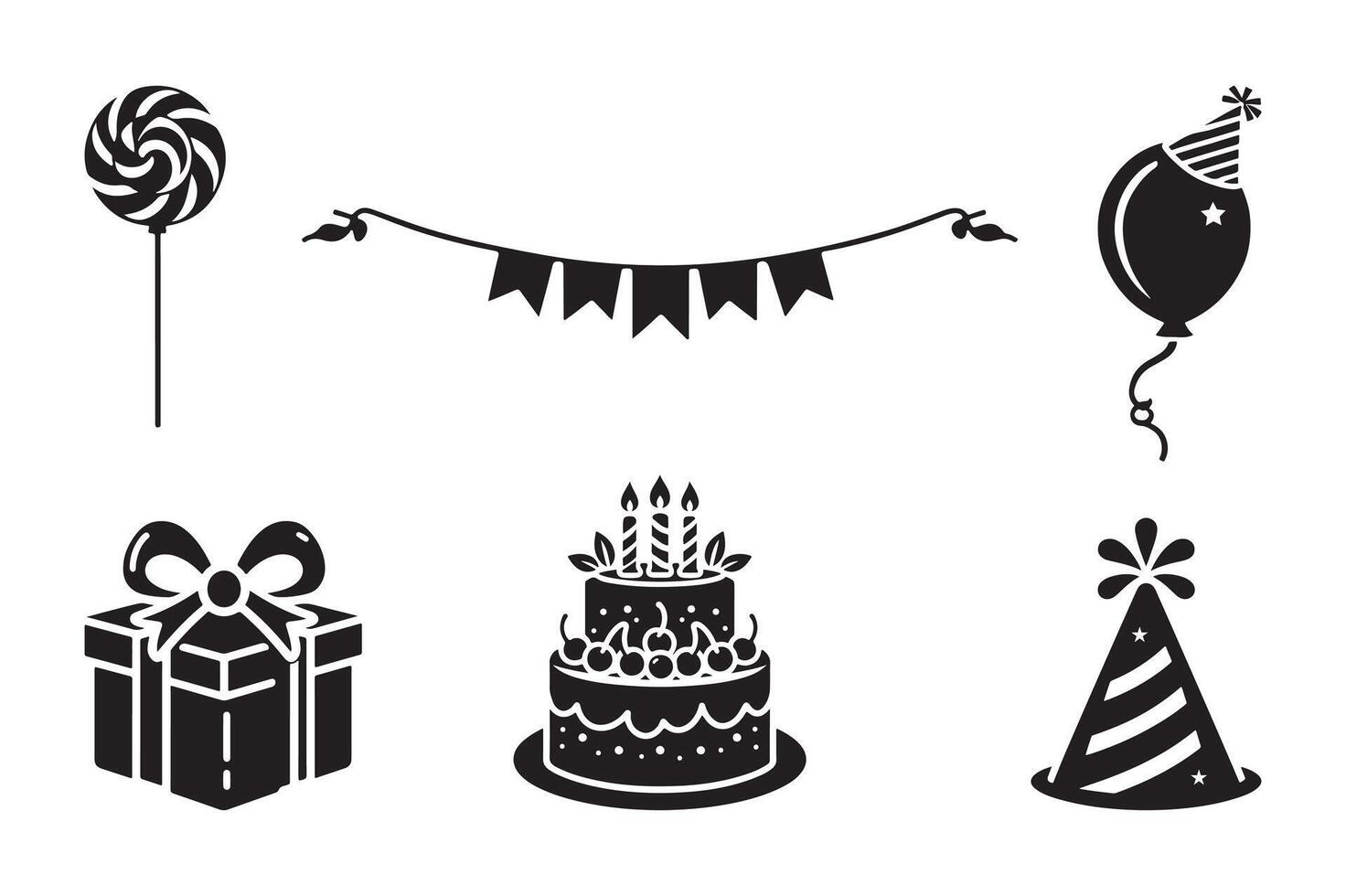 Icons for Birthday Party Celebration Theme vector