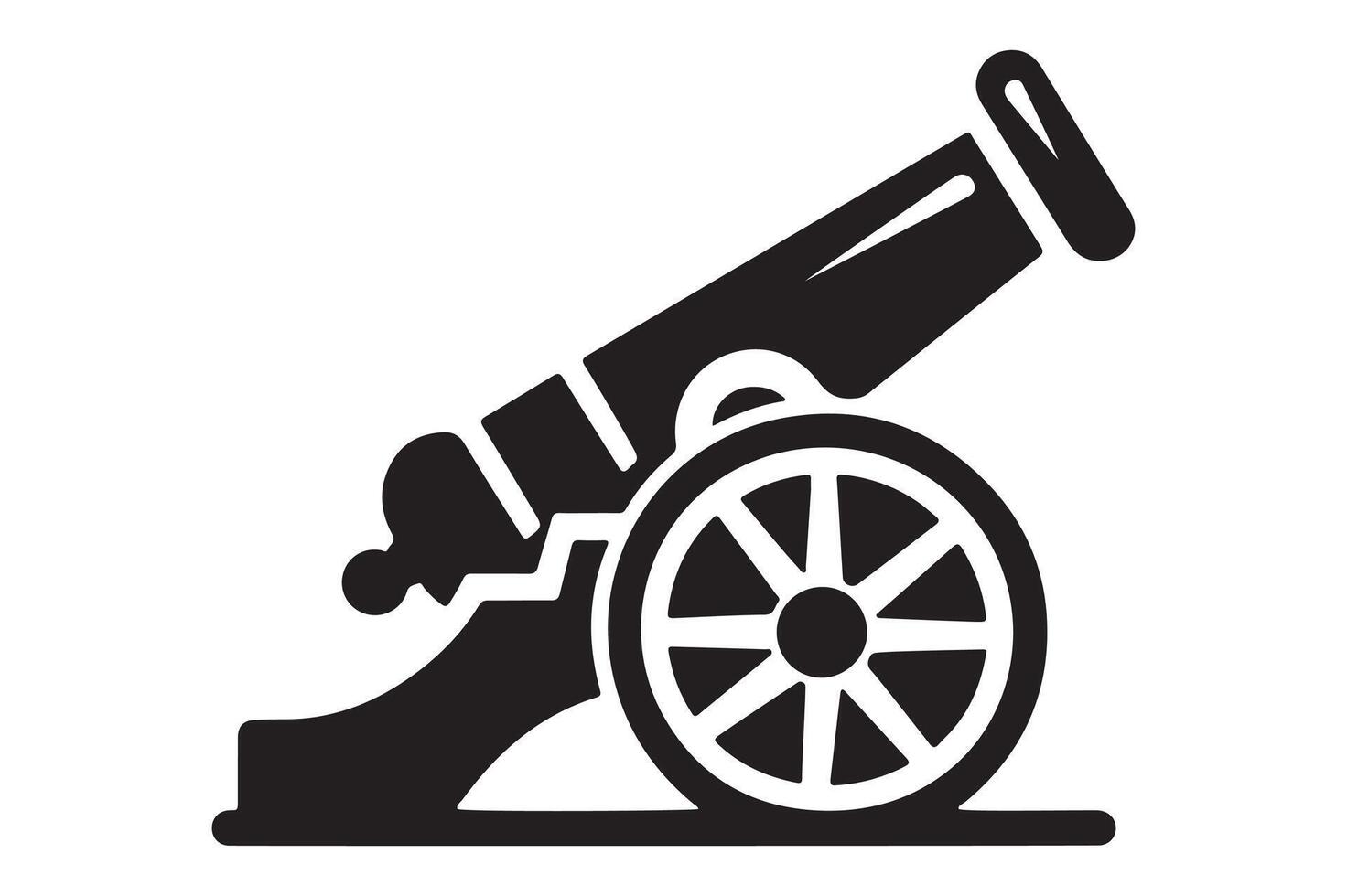 Silhouette Cannon Icon Historic Artillery Design with Clean White Background vector