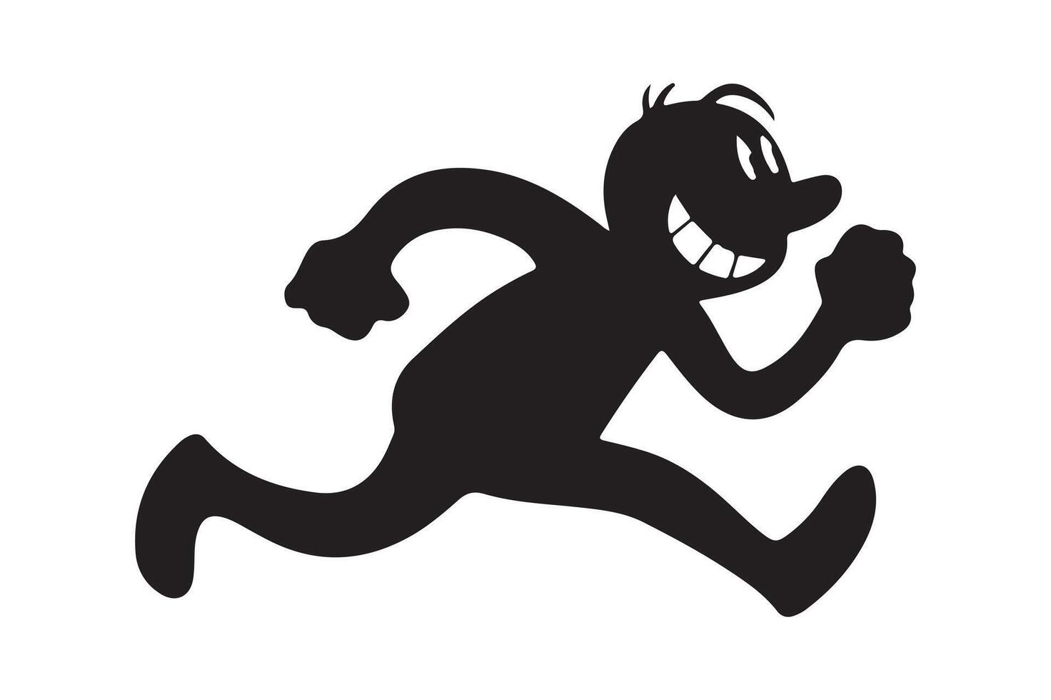 Cartoon Character Silhouette Simple and Stylish Design on White Background vector