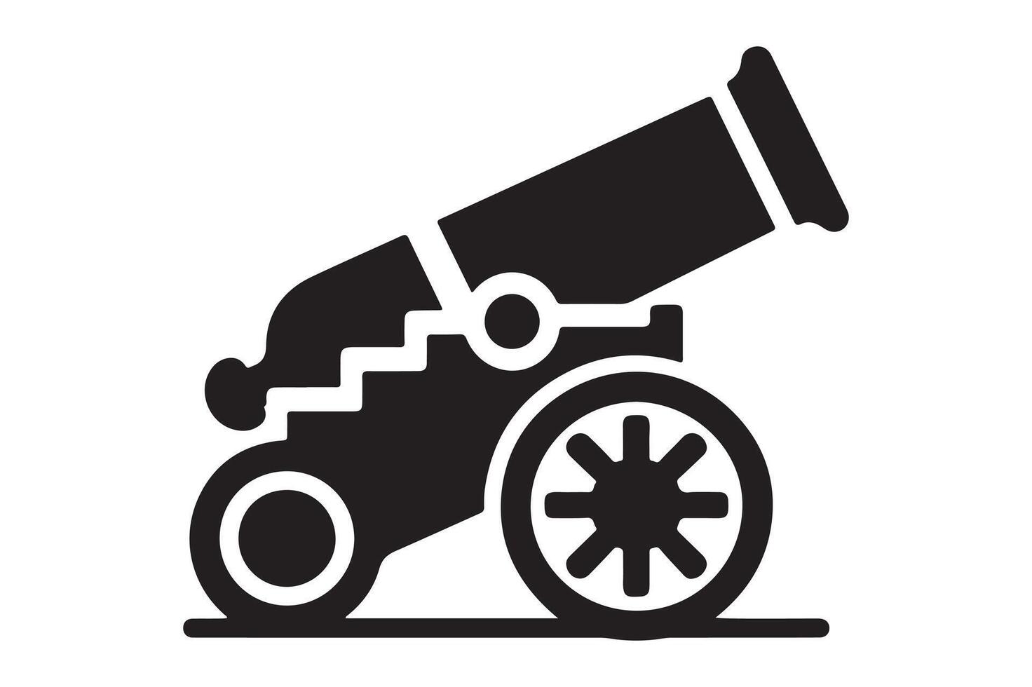 Illustration of Cannon Silhouette Bold and Simple Icon Design vector