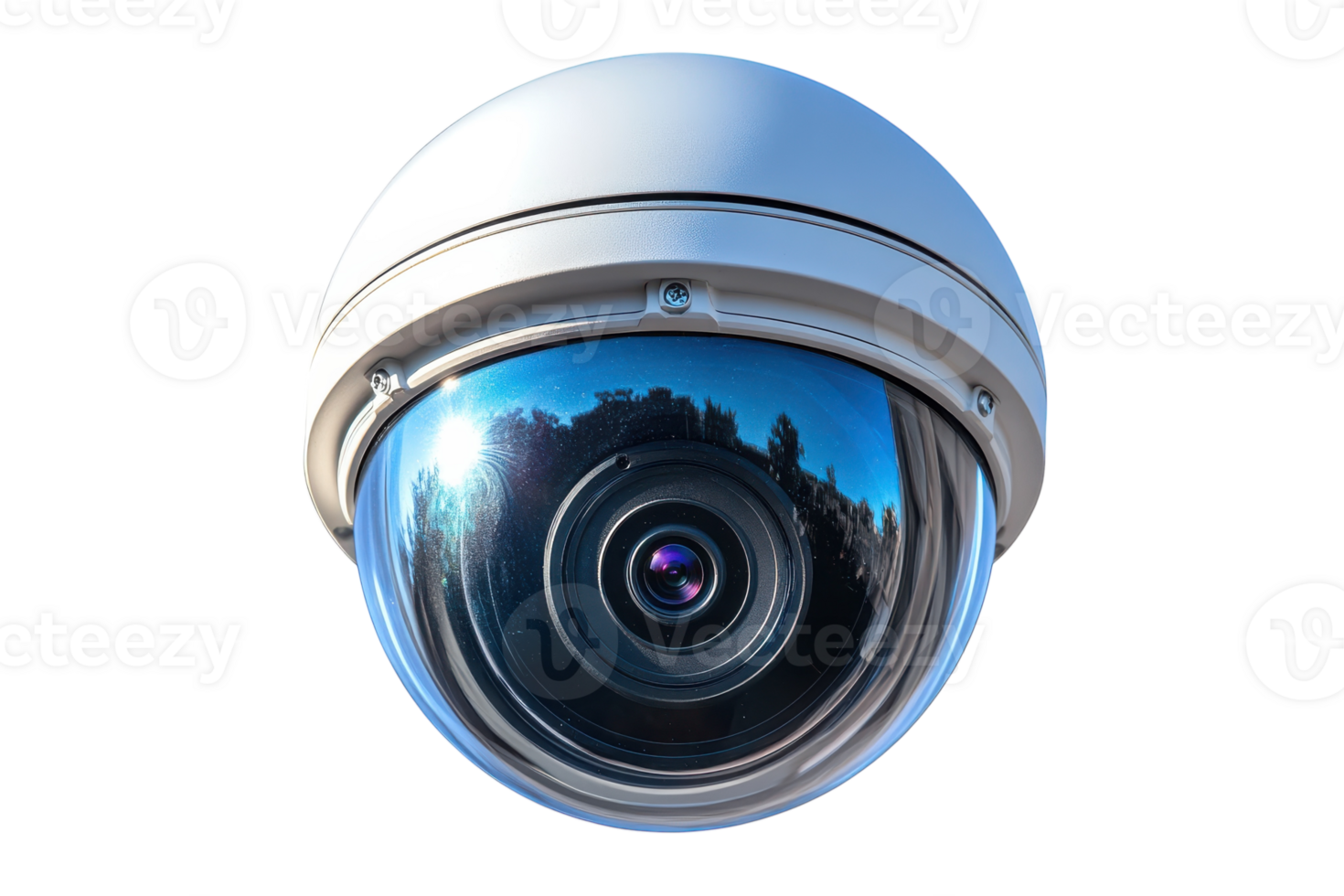 High-quality surveillance camera installed outdoors capturing a clear view of the surrounding area png