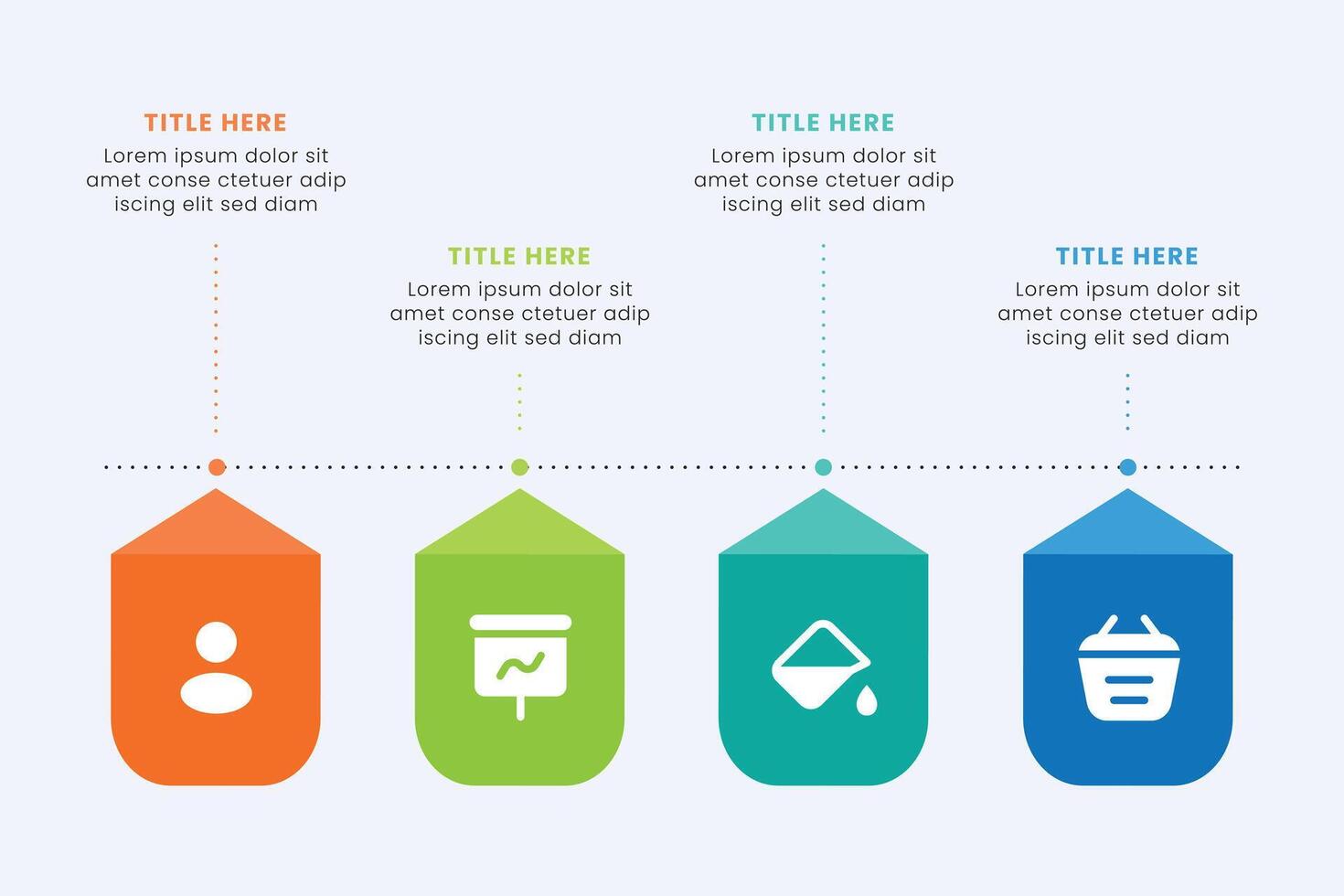 Business chart infographic template design. Timeline concept with 4 steps. Can be used for presentations, workflow layout, diagram, banner, web design, Illustration. vector